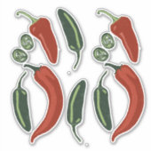 Spicy Jalapeno Chile Pepper Set Aufkleber (Vorderseite)