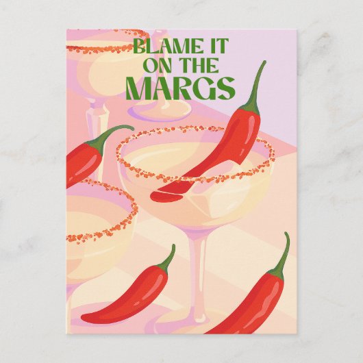 Spicy Margarita Cocktail Spaß Postkarte (Vorderseite)