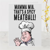 SPICY MEATBALL ITALIENISCHE Grußkarte Karte (Gelbe Blume)