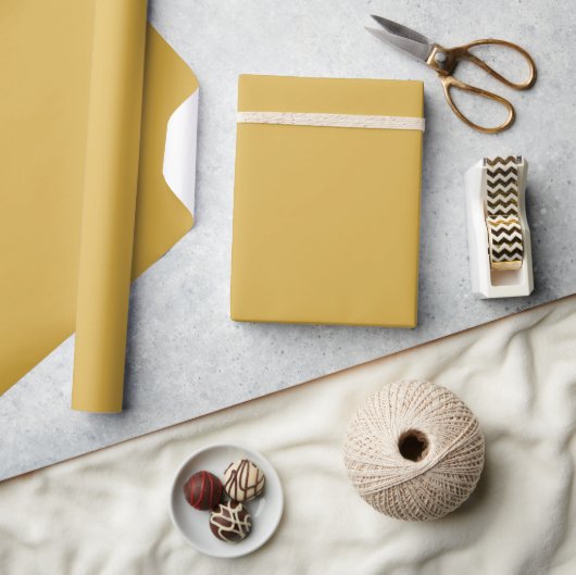 Spicy Mustard Matte Geschenkpapier (Kunsthandwerk)