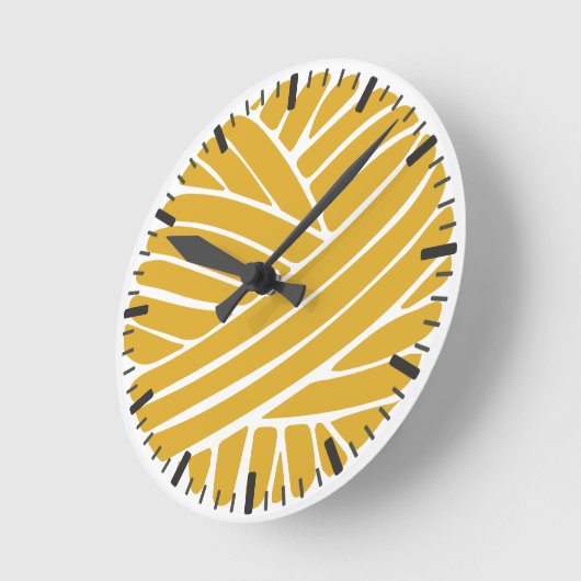 Spicy Mustard Minimal Moderner Garnball Runde Wanduhr (Winkel)