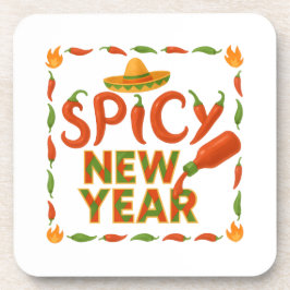Spicy New Year Getränkeuntersetzer