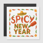 Spicy New Year Magneteinladung (Vorne/Hinten)