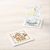 Spicy New Year Rechteckiger Pappuntersetzer (Vor Ort)