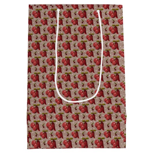 Spicy Noël Golden Botanical Luxe Wrapping Paper Mittlere Geschenktüte (Rückseite)
