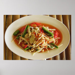 Spicy Papaya Salad [Som Tam] ... Thai Lao Food Poster