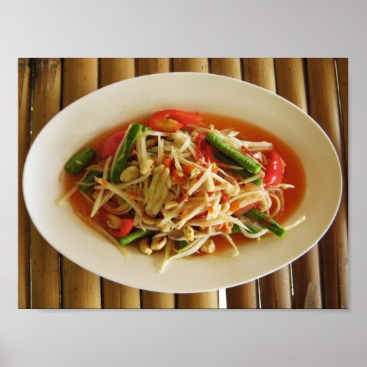 Spicy Papaya Salad [Som Tam] ... Thai Lao Food Poster (Vorne)