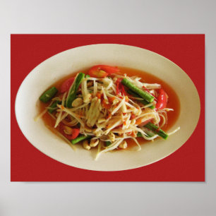 Spicy Papaya Salad [Som Tam] ... Thai Lao Food Poster