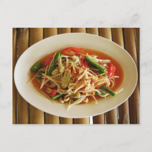 Spicy Papaya Salad [Som Tam] ... Thai Lao Food Postkarte