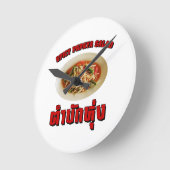 Spicy Papaya Salad [Tam Mak Hung] Isaan Dialect Runde Wanduhr (Winkel)