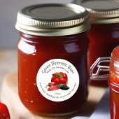 Spicy Pepper Jelly mit Rot und Grün Paprikaschoten Runder Aufkleber