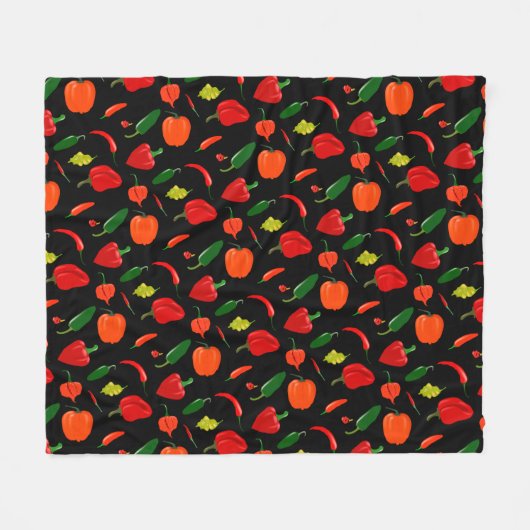 Spicy Peppers Pattern Throw Blanket Fleecedecke (Vorderseite (Horizontal))