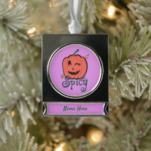 Spicy Pumpkin Spice Banner-Ornament Silber
