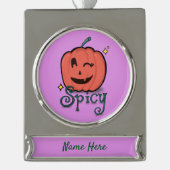 Spicy Pumpkin Spice Banner-Ornament Silber (Vorderseite)