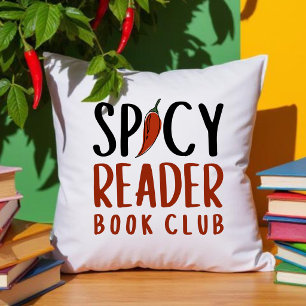 Spicy Reader Buchclub Chili-Typografie-Geschenk Kissen