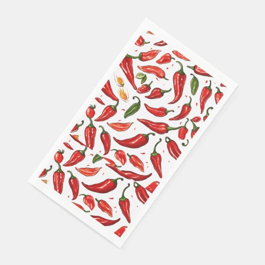 "Spicy Red Chili Paper Napkins" Serviette (Ecke)