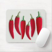 Spicy Red Minimal Crochet Jalapeno Strick Handwerk Mousepad (Mit Mouse)