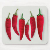 Spicy Red Minimal Crochet Jalapeno Strick Handwerk Mousepad (Vorne)