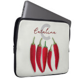 Spicy Red Modern Minimal Crochet Jalapeno Name Laptopschutzhülle (Vorne Rechts)