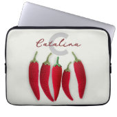 Spicy Red Modern Minimal Crochet Jalapeno Name Laptopschutzhülle (Vorderseite)