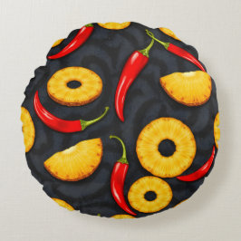 Spicy Slice - Pineapple Empire Design Rundes Kissen