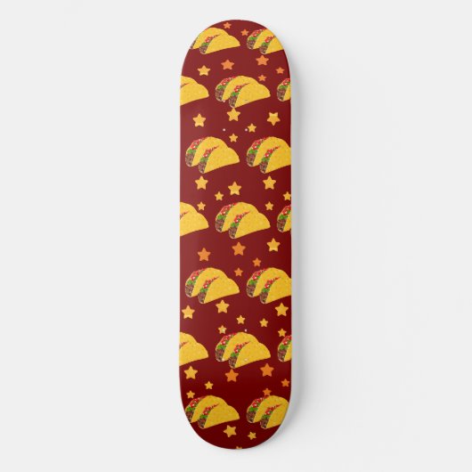 Spicy Tacos und Stars Skateboard (Vorderseite)