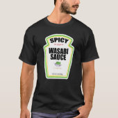 Spicy Wasabi Sauce Flaschenetikett Halloween Kostü T-Shirt (Vorderseite)