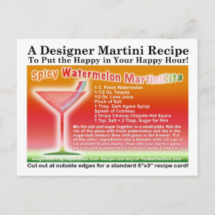 Spicy Watermelon Margarita Martini Recia Postkarte