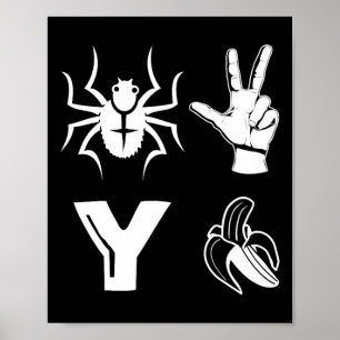Spider 2 Y Bananen-Shirt Lustiger Fußballliebhaber Poster