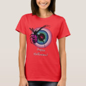 Spider and Bloodshot Eyeball Halloween T-Shirt (Vorderseite)