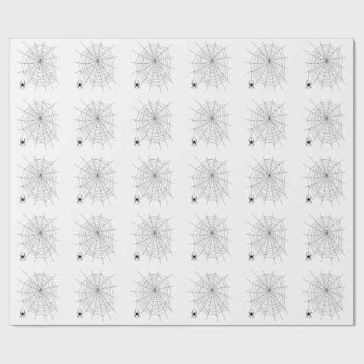 Spider and Spider Web Simple Muster Halloween Geschenkpapier (Flach)