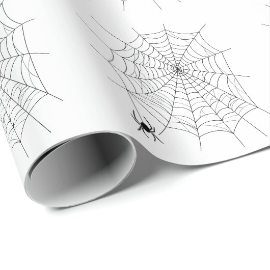 Spider and Spider Web Simple Muster Halloween Geschenkpapier (Rolleneckpunkt)