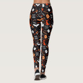 Spider Bat Cat Web Trick Ghost Spooky Halloween Leggings (Rückseite)