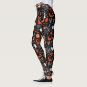 Spider Bat Cat Web Trick Ghost Spooky Halloween Leggings (Links)