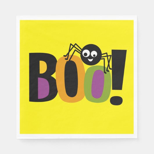 Spider BOO Halloween Paper Teller Serviette (Vorderseite)