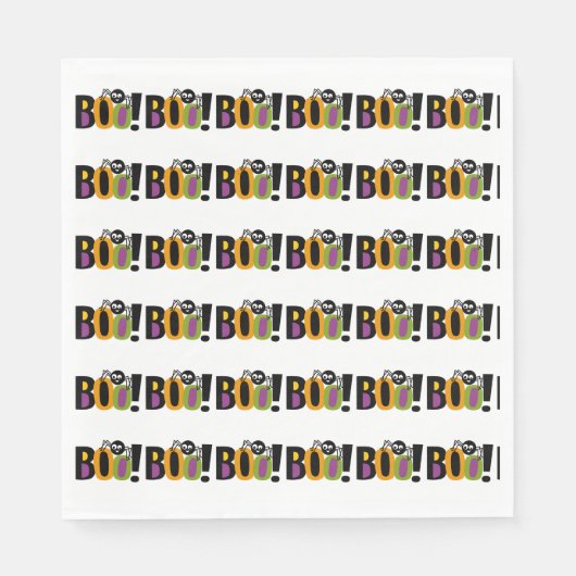 Spider BOO Halloween Serviette (Vorderseite)