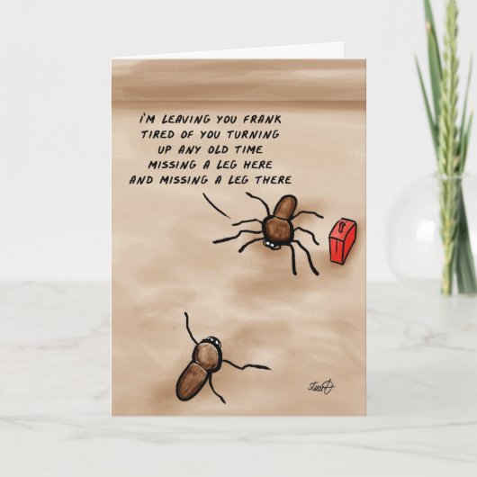 Spider Cartoon - Ich verlass dir Frank! Karte (Vorderseite)