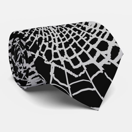Spider Cobweb Halloween Krawatte (Gerollt)
