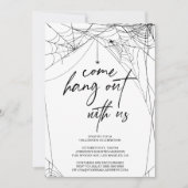 Spider Come Hang Halloween-Party Einladung (Vorderseite)