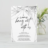 Spider Come Hang Halloween-Party Einladung (Stehend Vorderseite)