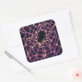 Spider Cosmic Web, Halloween Galaxie der Horror Quadratischer Aufkleber (Umschlag)