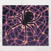 Spider Cosmic Web, Halloween Galaxie der Horror Schaumweinetikett (Einzelnes Label)