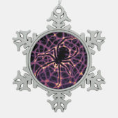 Spider Cosmic Web, Halloween Galaxie der Horror Schneeflocken Zinn-Ornament (Vorderseite)