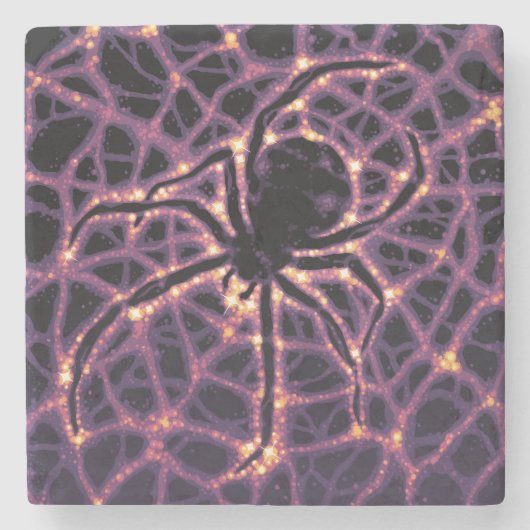 Spider Cosmic Web, Halloween Galaxie der Horror Steinuntersetzer (Vorderseite)