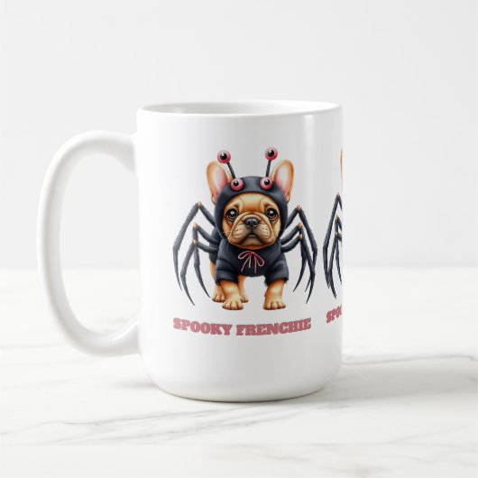 Spider Costume Frenchie Pup Halloween Kaffeetasse (Links)