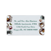 Spider Crabs Border Address Labels Adressaufkleber (Vorne)