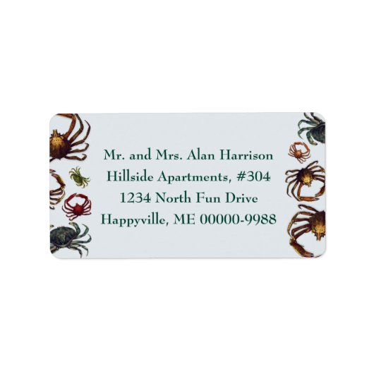 Spider Crabs Border Address Labels Adressaufkleber (Vorne)