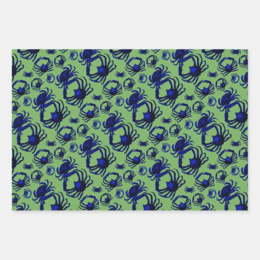 Spider Crabs Fish Gemustert Geschenkpapier Set (Vorderseite)