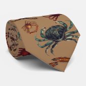 Spider Crabs Pattern tan Krawatte (Gerollt)