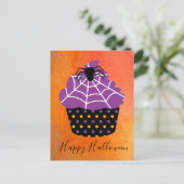 Spider cupcake Halloween Thema Postkarte (Stehend Vorderseite)